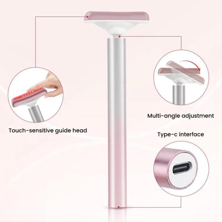 Red Light Facial Wand Eye Neck Massager With Vibrating for Lifting, Dark Circle Reduction(Gradient Pink) - free shipping - PMC TechLife - Order now!