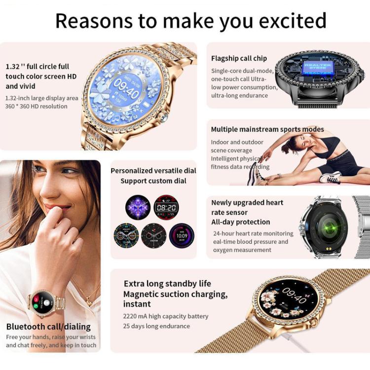 Bluetooth Calling AI Voice Assistant Life Waterproof Sports Smartwatch, Color: Black Mesh Strap+Silicone Strap - free shipping - PMC TechLife - Order now!