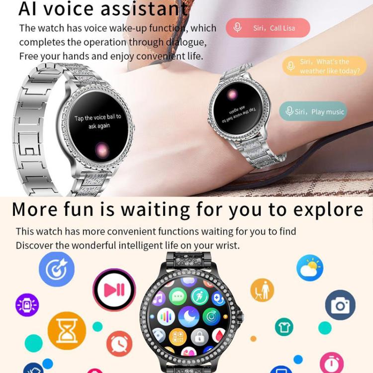 Bluetooth Calling AI Voice Assistant Life Waterproof Sports Smartwatch, Color: Gold Mesh Strap+Silicone Strap - free shipping - PMC TechLife - Order now!
