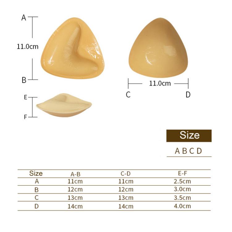 Double-Sided Silicone Thickened Inserts Gather Triangle Breast Pads, Size: M/B(Medium Skin Color With Orange Box) - free shipping - PMC TechLife - Order now!