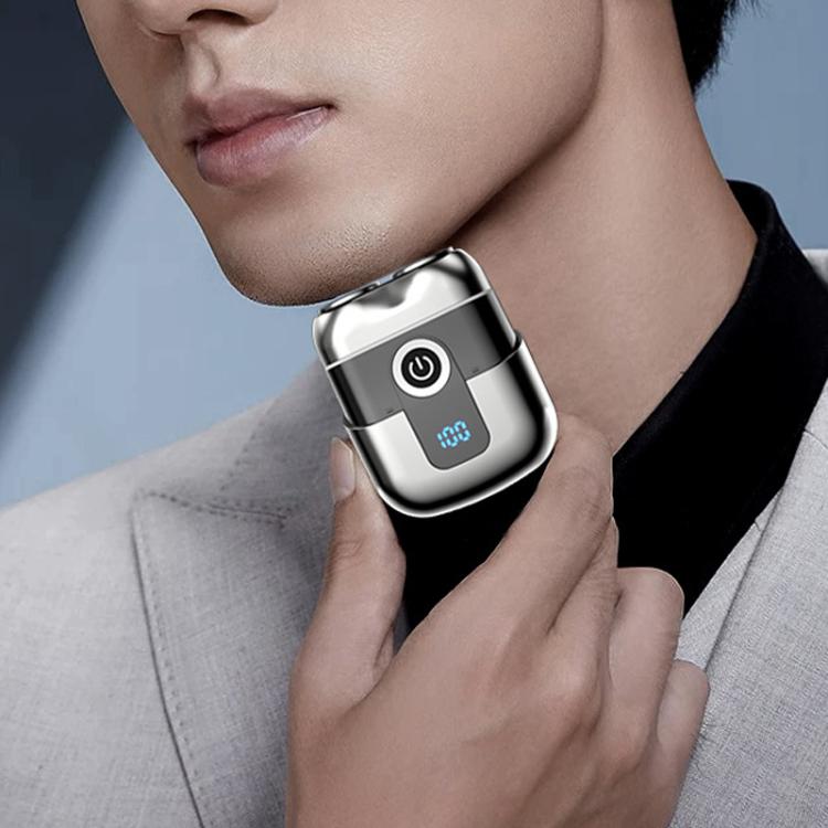 Portable Mini Dual Head Electric Shaver for Men - LCD Display, Floating Blades, Waterproof, USB-C Rechargeable(Silver) - free shipping - PMC TechLife - Order now!