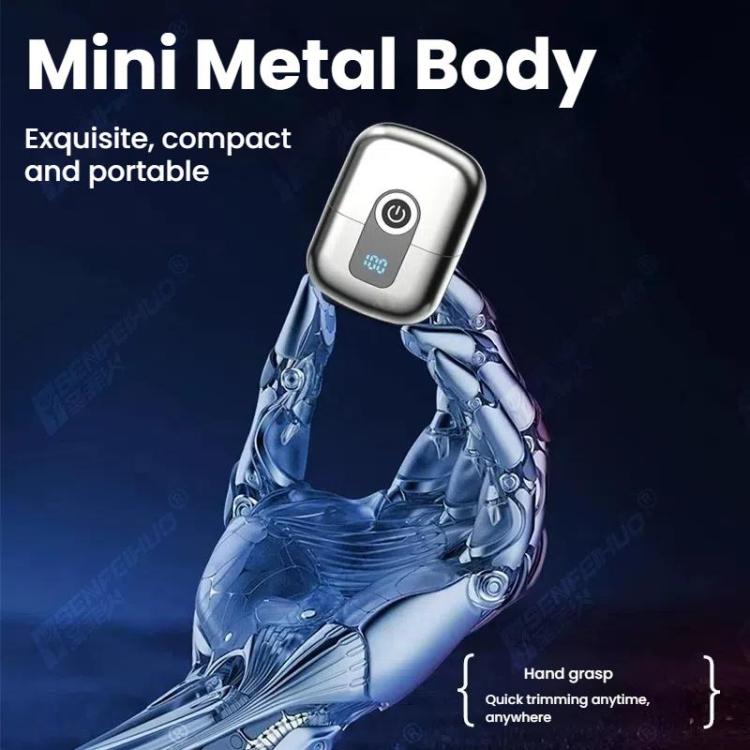 Portable Mini Dual Head Electric Shaver for Men - LCD Display, Floating Blades, Waterproof, USB-C Rechargeable(Silver) - free shipping - PMC TechLife - Order now!