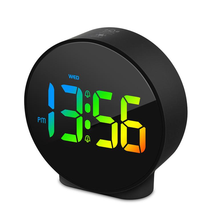 EDUP EH-8816 Simple Digital Electronic Clock Night Light Battery Plug-in Dual Power Mode Alarm Clock(Black Case Colorful Letter) - free shipping - PMC TechLife - Order now!