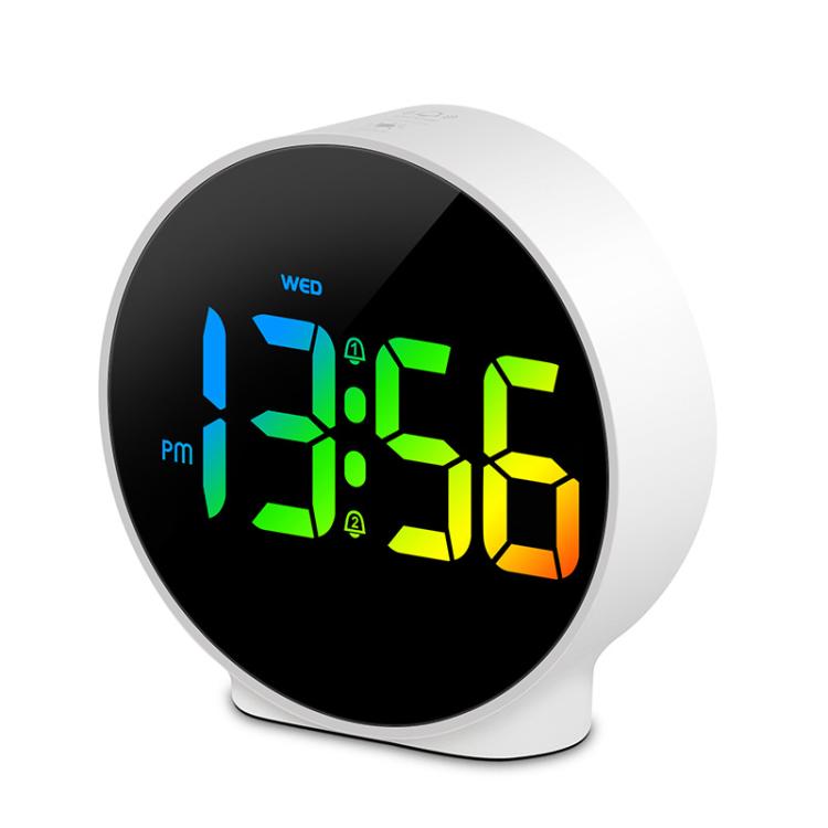 EDUP EH-8816 Simple Digital Electronic Clock Night Light Battery Plug-in Dual Power Mode Alarm Clock(White Case Colorful Letter) - free shipping - PMC TechLife - Order now!