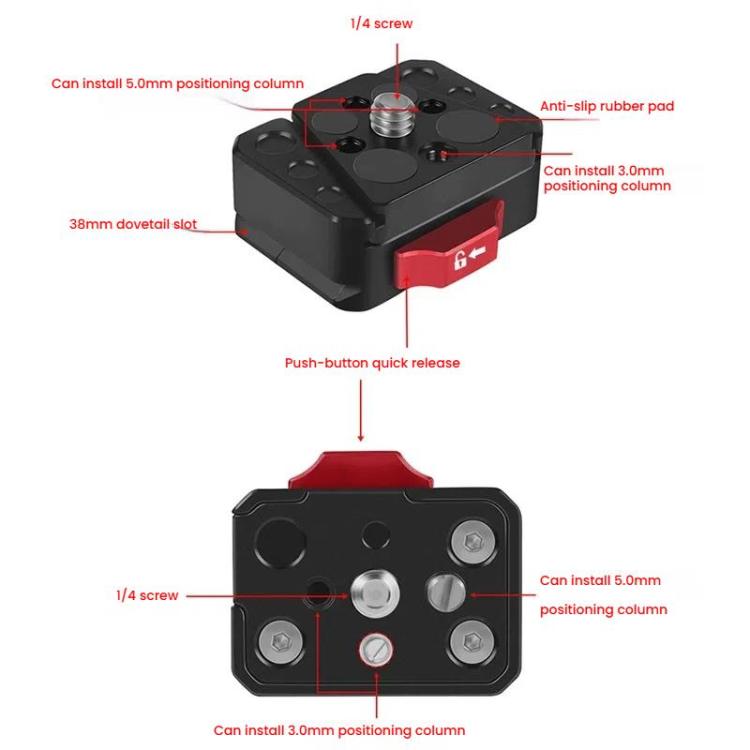 V-Mount Quick Release Plate Quick Release Kit Sports Camera Mount(Top Cover + Base) - free shipping - PMC TechLife - Order now!