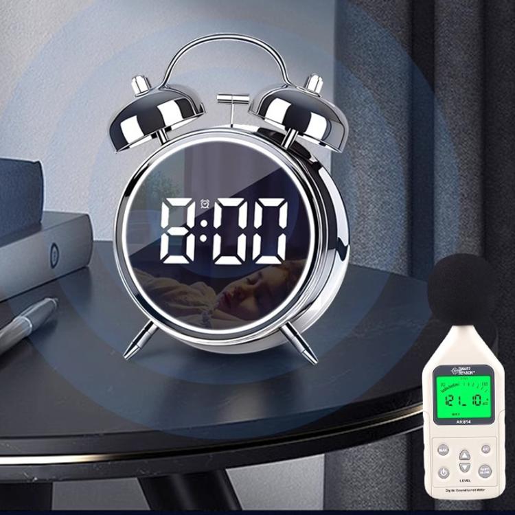 12/24H LED Screen Alarm Clock Loud Metal Clock With Night Light Plug-In Children Clock(White) - free shipping - PMC TechLife - Order now!
