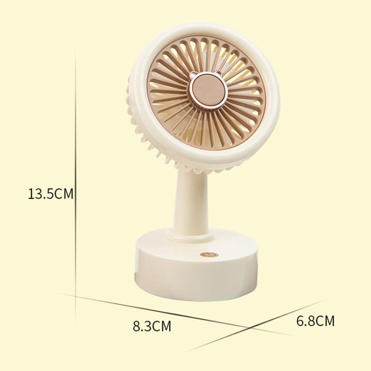 Student USB Small Desktop Fan Replaceable Animal Ears Multi-Speed Lithium Battery Mute Fan, Color: Beige Bear - free shipping - PMc TechLife - Order now!