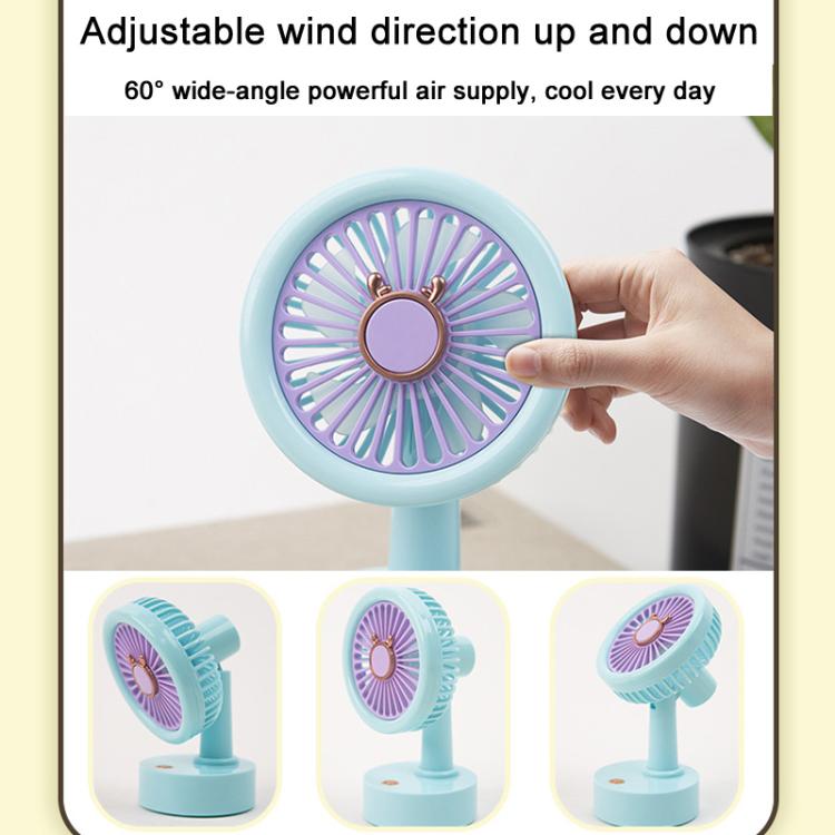 Student USB Small Desktop Fan Replaceable Animal Ears Multi-Speed Lithium Battery Mute Fan, Color: Beige Bear - free shipping - PMc TechLife - Order now!