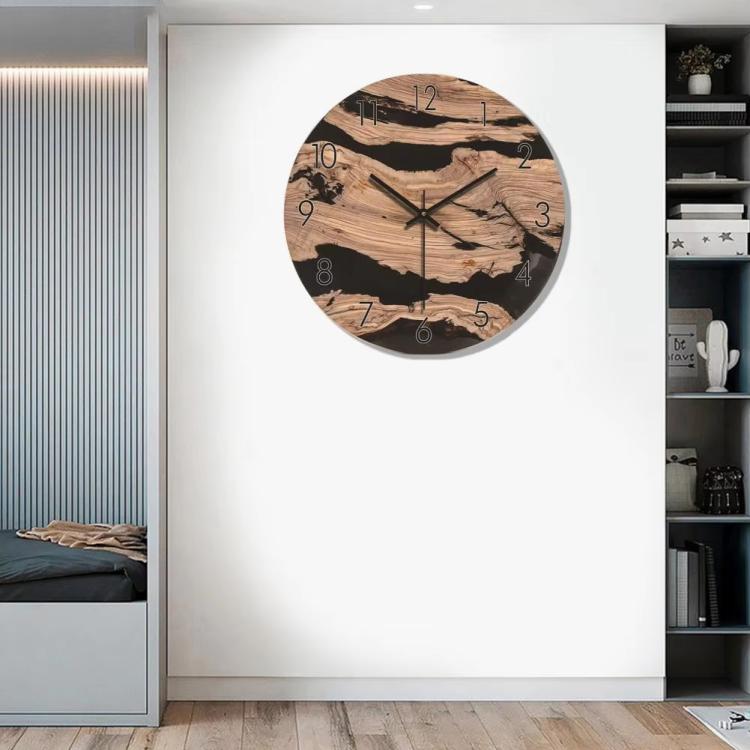 12-inch Imitation Wood Grain Texture Decorative Wall Clock Silent Quartz Clock Holiday Gift HR-CMW15 - free shipping - PMC TechLife - Order now!