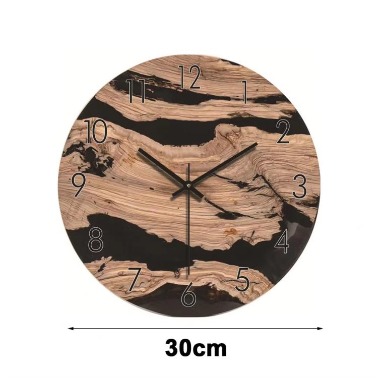 12-inch Imitation Wood Grain Texture Decorative Wall Clock Silent Quartz Clock Holiday Gift HR-CMW13 - free shipping - PMC TechLife - Order now!