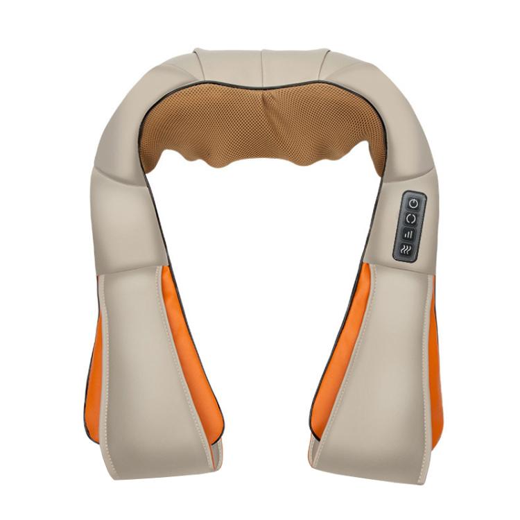 Car Household Massage Shawl Heated Shoulder And Cervical Massager EU Plug(Beige+Orange) - free shipping - PMC TechLife - Order now!