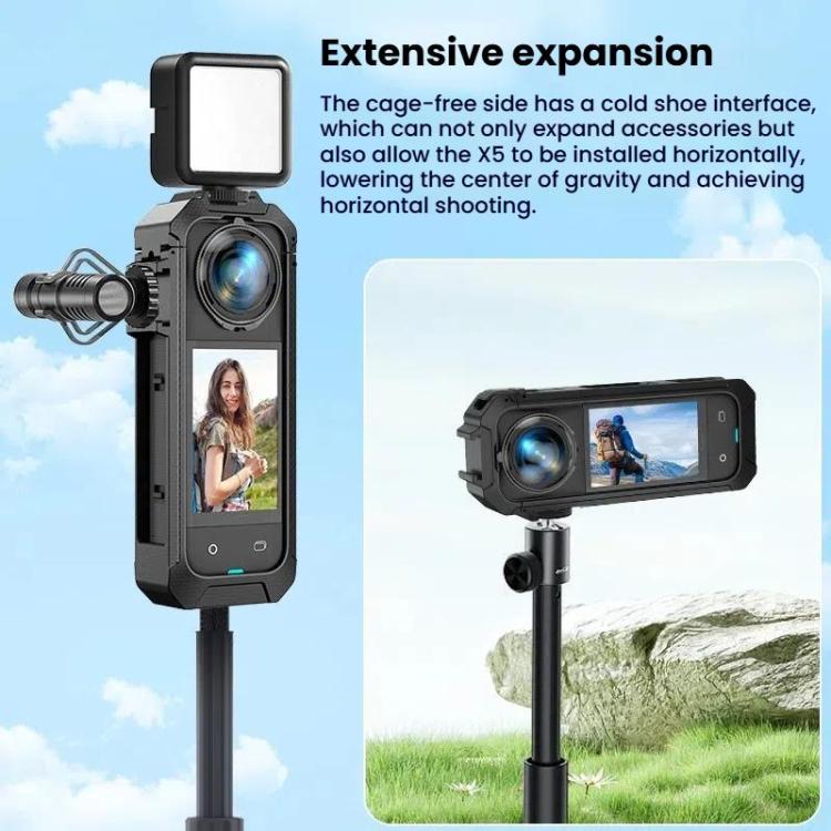 For Insta360 X5 Plastic Protective Frame Magnetic Quick-Release Camera Cage Expansion Bracket - free shipping - PMC TechLife - Order now!