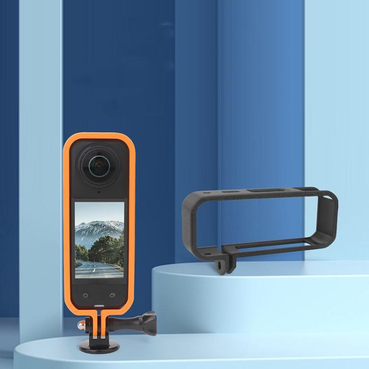 For Insta360 X5 360 Camera CQT Expandable Protective Cage Shockproof Case Vertical Orange - free shipping - PMC TechLife - Order now!