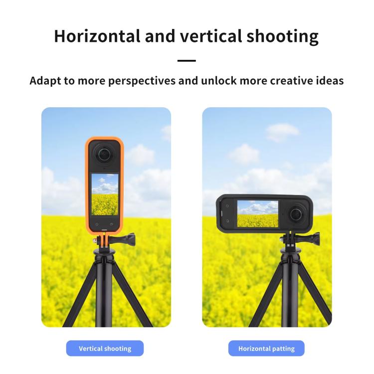 For Insta360 X5 360 Camera CQT Expandable Protective Cage Shockproof Case Horizontal Black - free shipping - PMC TechLife - Order now!