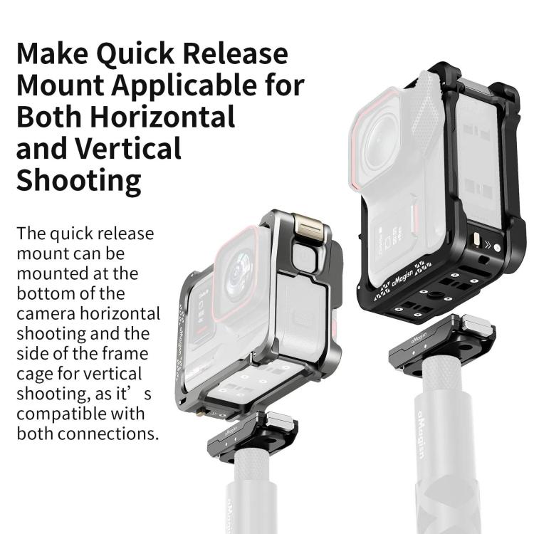 For Insta360 Ace Pro 2 / Ace Pro Camera AMagisn Quick Release Metal Cage Horizontal & Vertical Shooting Protective Frame(Black) - free shipping - PMC TechLife - Order now!