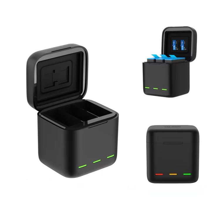 For GoPro HERO13 Black TELESIN 3 Slots Charging Case Compact Storage Box(Black) - free shipping - PMC TechLife - Order now!