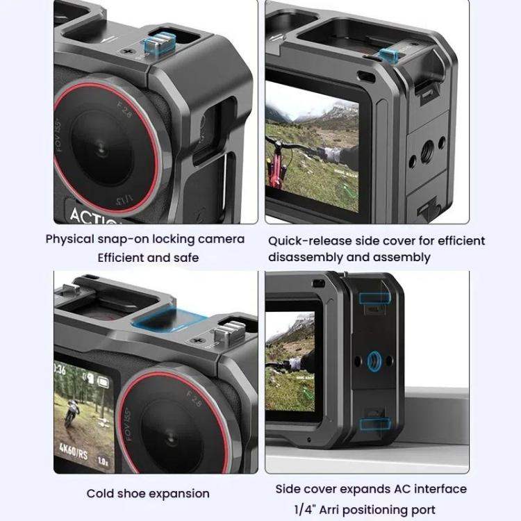 For DJI Osmo Action 5 Pro / 4 / 3 HEPAIL AC70 Metal Rabbit Cage - free shipping - PMC TechLife - Order now!