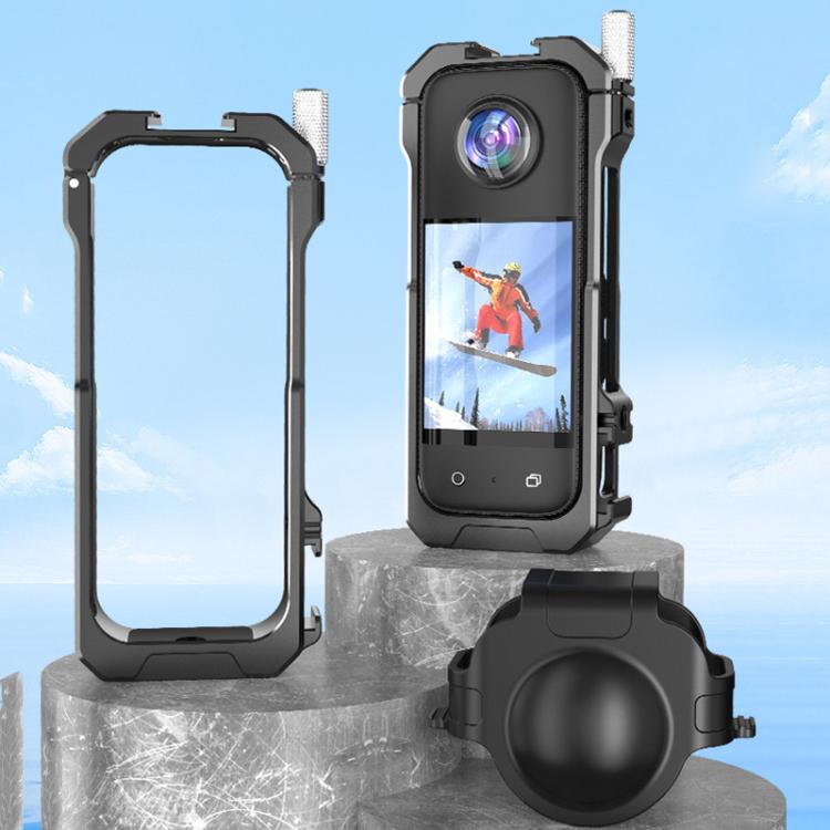 For Insta360 X3 HEPAIL AC62 Metal Rabbit Cage Magnetic Suction Horizontal Vertical Protective Frame - free shipping - PMC TechLife - Order now!