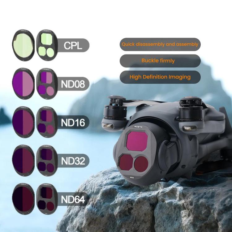 For DJI Mavic 4 Pro RCSTQ Lens Filter, Style: CPL+ND16/PL+ND32/PL - free shipping - PMC TechLife - Order now!