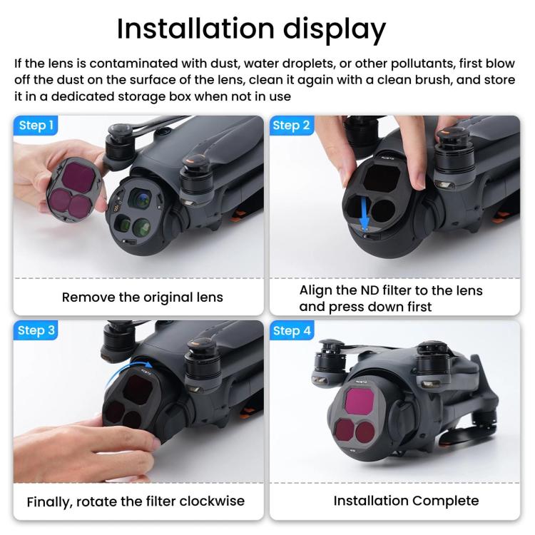 For DJI Mavic 4 Pro RCSTQ Lens Filter, Style: CPL+ND8+ND16+ND32 - free shipping - PMC TechLife - Order now!