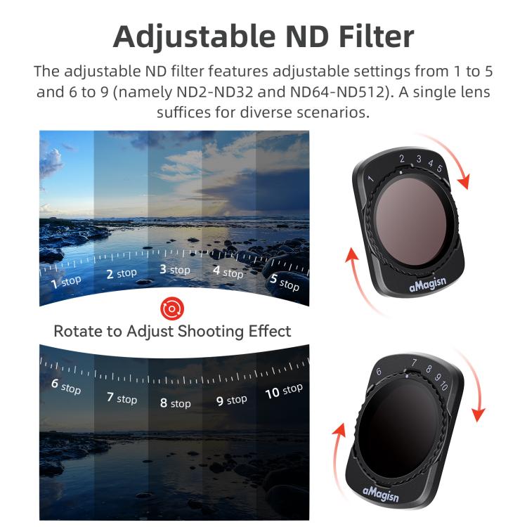 For DJI Osmo Pocket 3 aMagisn Adjustable Magnetic Filter Camera Lens Filters ND1000 - free shipping - PMC TechLife - Order now!