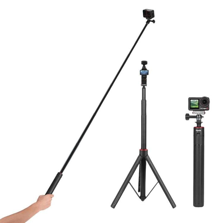 Flymile 1.4m Extendable Selfie Stick Tripod For Action Cameras One-Button Quick Setup Monopod With Wide-Angle View - free shipping - PMC TechLife - Order now!