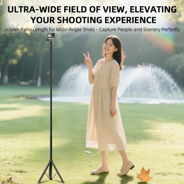 Flymile 1.4m Extendable Selfie Stick Tripod For Action Cameras One-Button Quick Setup Monopod With Wide-Angle View - free shipping - PMC TechLife - Order now!