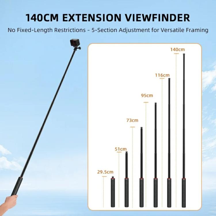 Flymile 1.4m Extendable Selfie Stick Tripod For Action Cameras One-Button Quick Setup Monopod With Wide-Angle View - free shipping - PMC TechLife - Order now!