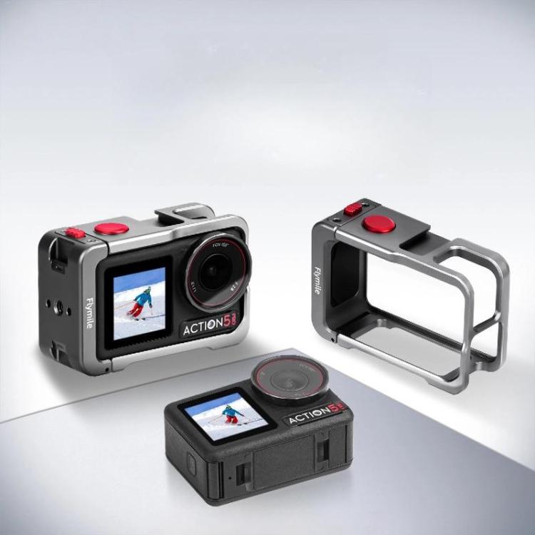 For DJI Osmo Action 5 Pro/4/3 Flymile Metal Protective Cage with Cold Shoe Mount(Metal Color) - free shipping - PMC TechLife - Order now!