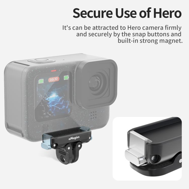 aMagisn Magnetic Quick Release Adapter for GoPro HERO13/12/11/10/9/8/11 Mini/MAX 2-in-1 Kit - free shipping - PMC TechLife - Order now!