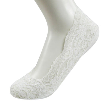 Summer  Girl Silica Gel Lace Boat Socks Invisible Cotton Sole Non-slip Antiskid Slippers Anti-Slip Sock(White) - Sailboat Socks by PMC Jewellery | Online Shopping South Africa | PMC Jewellery