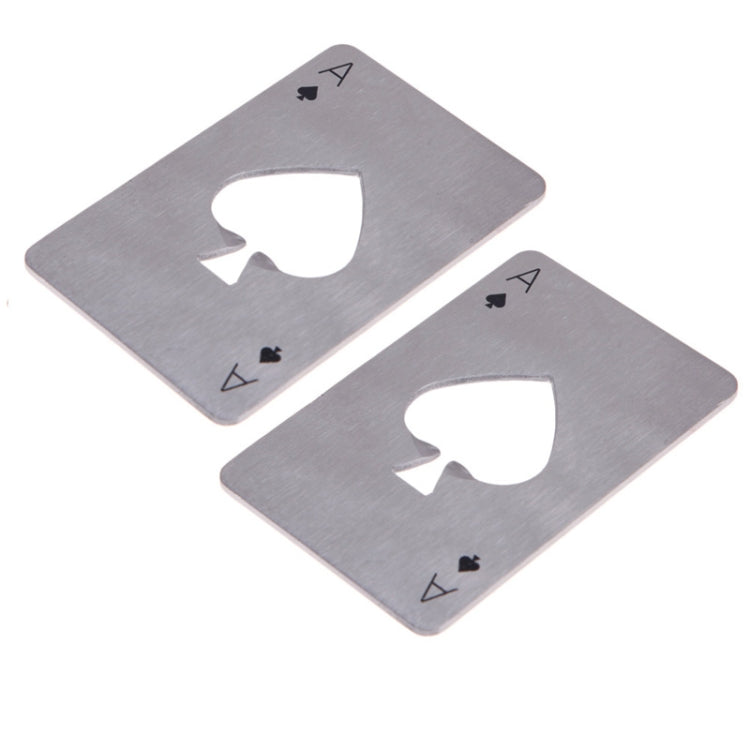 2 PCS Stainless Steel Bottle Beer Opener Poker Playing Card Spades Soda Bottle Cap Opener(White) - Openers by PMC Jewellery | Online Shopping South Africa | PMC Jewellery