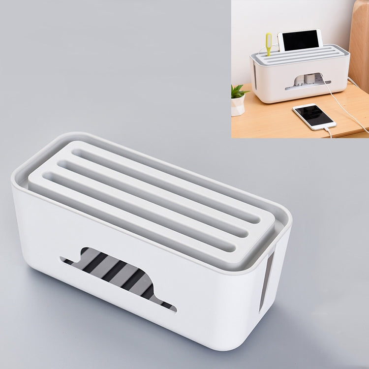 Multifunctional Desktop Power Cord Row and Cable Management Box(White) - free shipping - PMC TechLife - Order now!