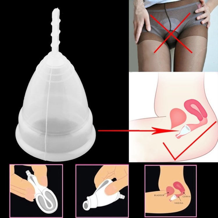 3 PCS Reusable Soft Cup Silicone Menstrual Cup, Size:Small(Transparent) - free shipping - PMC TechLife - Order now!