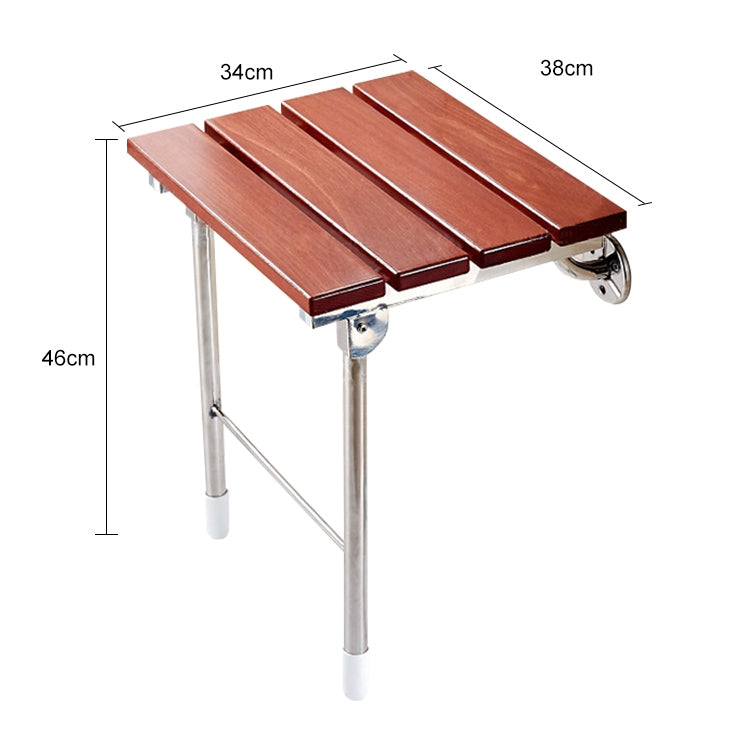Wood Folding Wall Mounted Relaxation Shower Chair Solid Seat - Bath Footstools & Chair by PMC TechLife | Online Shopping South Africa | PMC TechLife