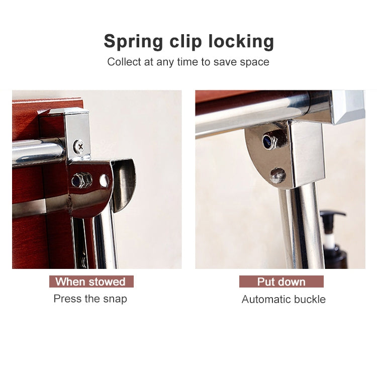 Wood Folding Wall Mounted Relaxation Shower Chair Solid Seat - Bath Footstools & Chair by PMC TechLife | Online Shopping South Africa | PMC TechLife