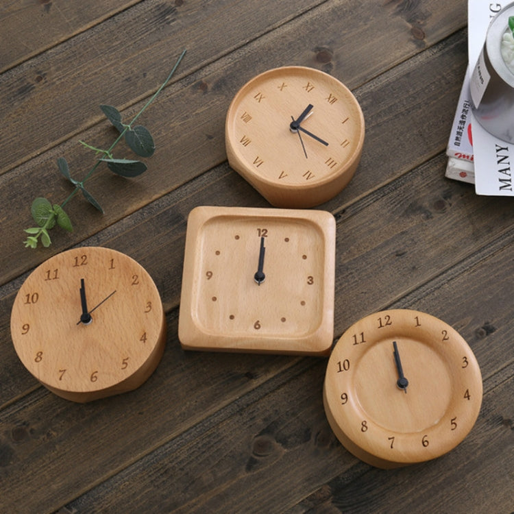 Simple Home Study Solid Wood Decorative Bedside Beech Alarm Clock(Round Figure) - Novelty Clock by PMc TechLife | Online Shopping South Africa | PMc TechLife | Buy Now Pay Later Mobicred