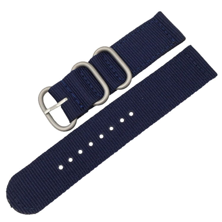 Washable Nylon Canvas Watchband, Band Width:18mm(Dark Blue with Silver Ring Buckle) - 18mm Bands by PMC TechLife | Online Shopping South Africa | PMC TechLife | Buy Now Pay Later Mobicred