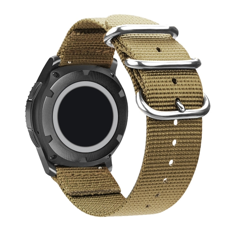 Washable Nylon Canvas Watchband, Band Width:18mm(Khaki with Silver Ring Buckle) - free shipping - PMC TechLife - Order now!