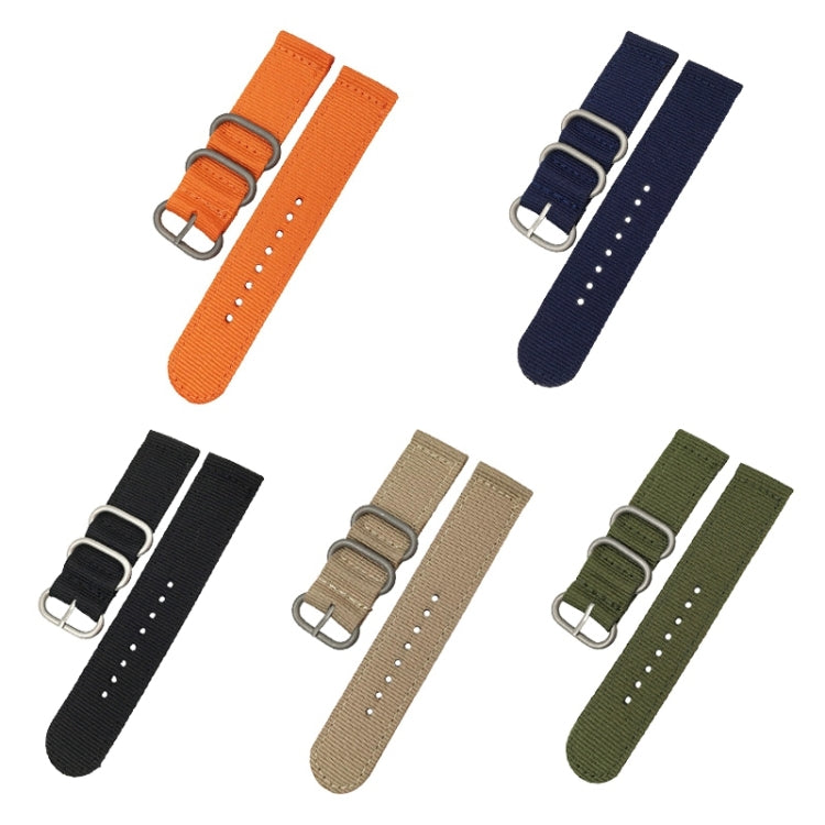 Washable Nylon Canvas Watchband, Band Width:22mm(Dark Blue with Silver Ring Buckle) - free shipping - PMC TechLife - Order now!