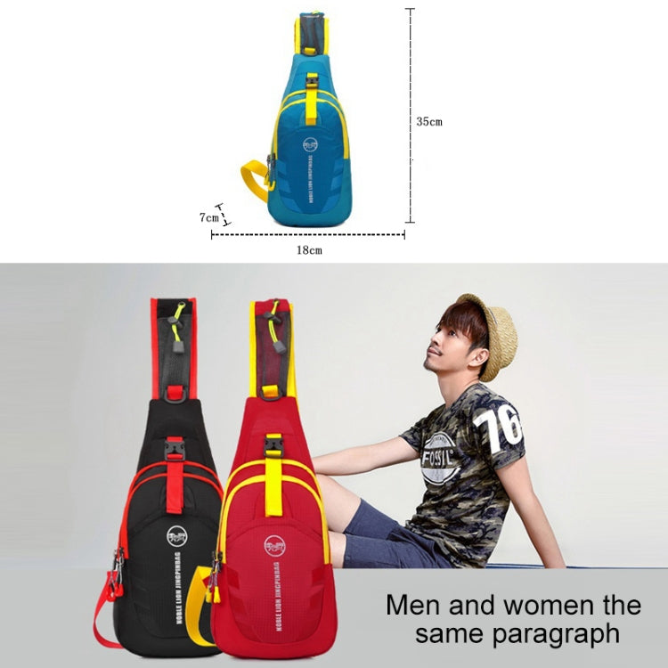 Motorcycle Waterproof Nylon Backpack Convenient Motorbike Chest Bag Backpack Camping Hiking Running Outdoor Sport Bag(Blue + Yellow) - Bags & Luggages by PMC Jewellery | Online Shopping South Africa | PMC Jewellery | Buy Now Pay Later Mobicred