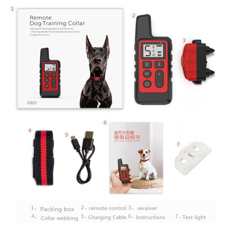 500m Dog Training Bark Stopper Remote Control Electric Shock Waterproof Electronic Collar(Blue) - Training Aids by PMC Jewellery | Online Shopping South Africa | PMC Jewellery