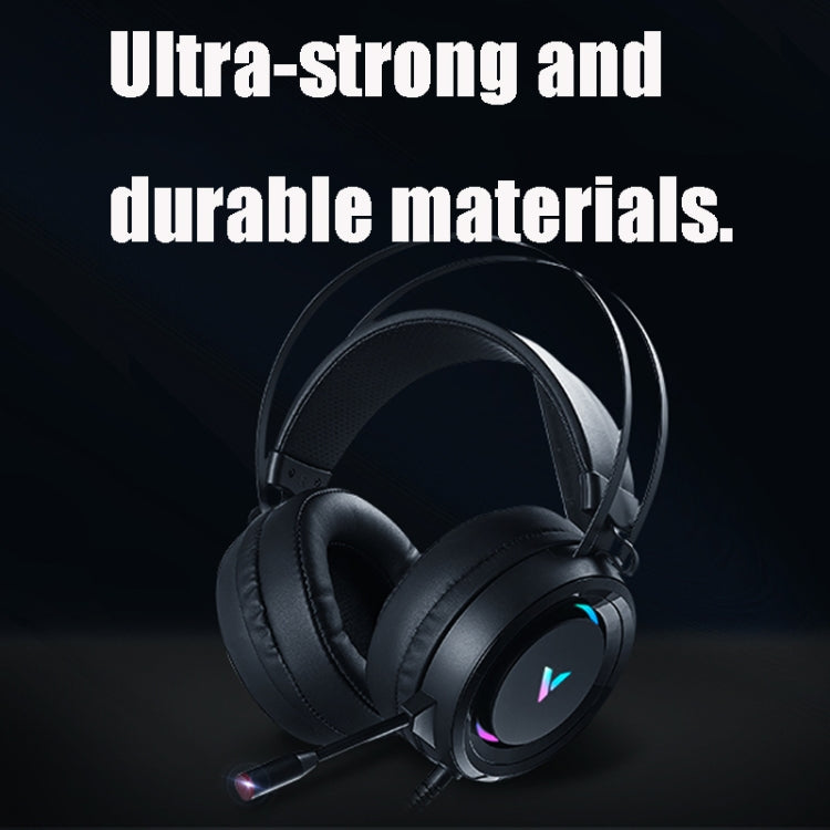 Rapoo VH500C Desktop Computer 7.1 Channel RGB Luminous Game Headset with Short Microphone, Cable Length: 2.2m(Black) - Multimedia Headset by Rapoo | Online Shopping South Africa | PMC Jewellery | Buy Now Pay Later Mobicred