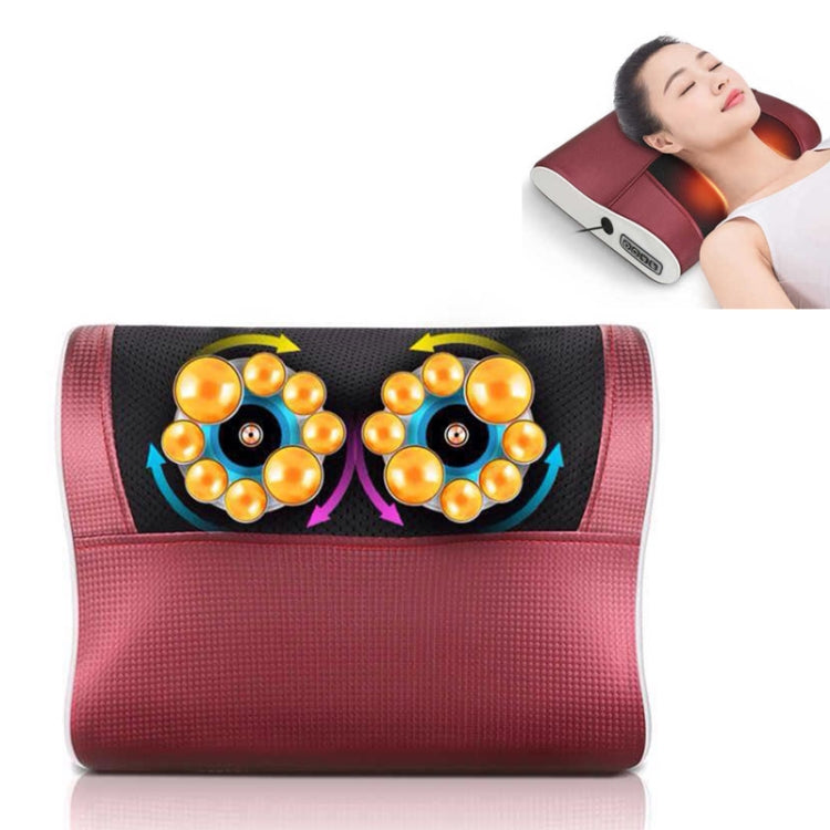 Cervical Spine Massage Pillow Neck Waist Back Multifunctional Electric Massage Cushion, Plug Type:AU Plug(Red White) - free shipping - PMC TechLife - Order now!