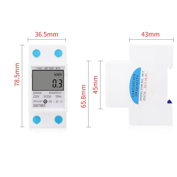 DDS528 5-32A 230V 50Hz Single-phase Household DIN Rail Electronic Multi-function Energy Meter - Current & Voltage Tester by PMC TechLife | Online Shopping South Africa | PMC TechLife