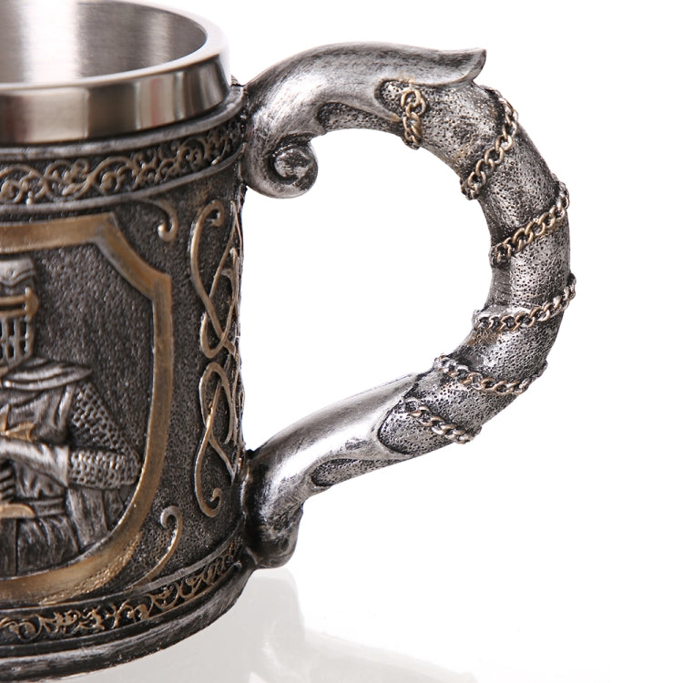 3D Viking Skull Coffee Beer Mug Skull Mug Beer Wine Drink Gift Stainless Steel Knight Decorative Cup for Men Mug - Drinking Tools by PMC Jewellery | Online Shopping South Africa | PMC Jewellery