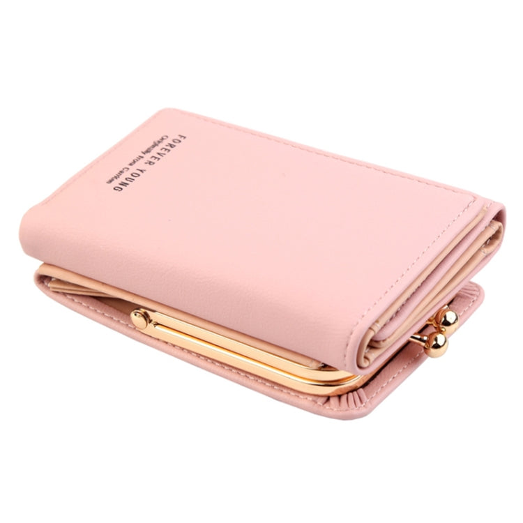 Short Wllet Lady Small Wallet Multi-Card Three Fold(Pink) - Wallets by PMC TechLife | Online Shopping South Africa | PMC TechLife
