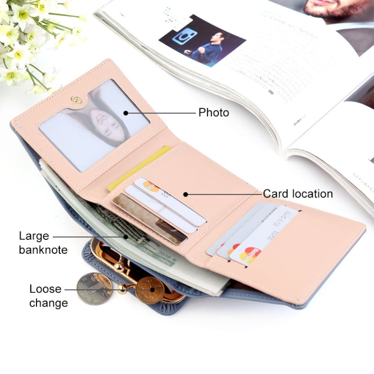 Short Wllet Lady Small Wallet Multi-Card Three Fold(Pink) - Wallets by PMC TechLife | Online Shopping South Africa | PMC TechLife