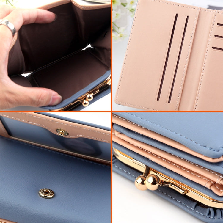 Short Wllet Lady Small Wallet Multi-Card Three Fold(Purple) - Wallets by PMC TechLife | Online Shopping South Africa | PMC TechLife