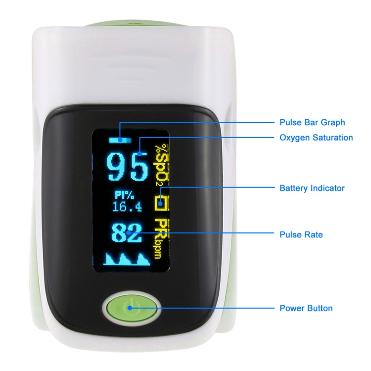 AB-80 Precision Finger Pulse Oximeter Blood Oxygen Monitor(Green) - free shipping - PMC TechLife - Order now!